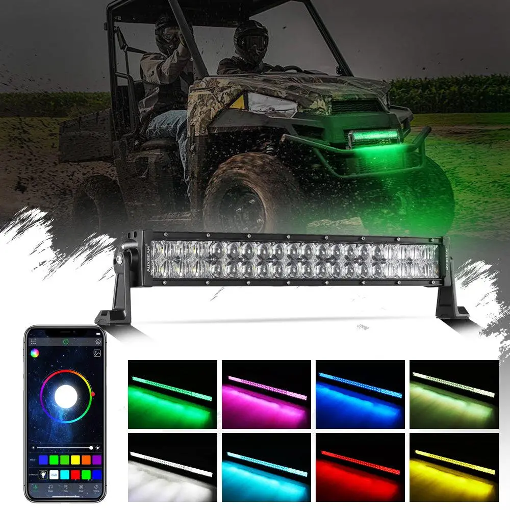 New 22 Inch V-Pro Series Straight Rgbw Color Changing Off Road Led Light Bar For Atv Utv Side By Sides 1