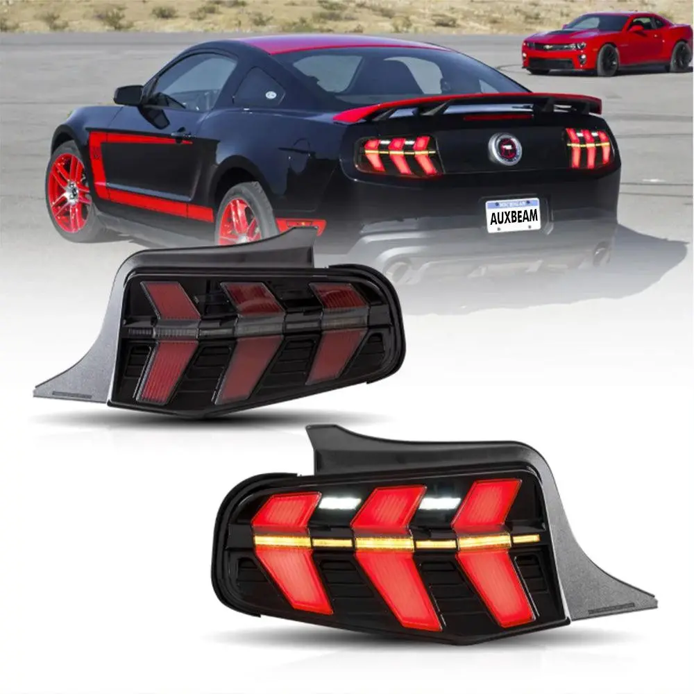 Led Tail Lights Assembly With Amber Sequential Turn Signal Smoked For 2010-2012 Ford Mustang 5Th Gen (S-197 Ii) Pre-Facelift 1