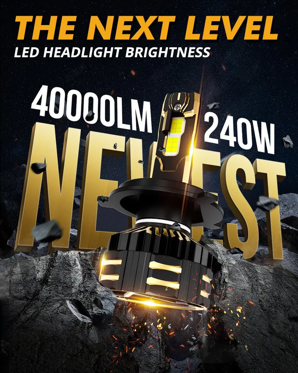 🆕H4 Led Headlight Bulbs 240W 40000Lm Gx-Ultra Series 6500K Cool White | 2 Bulbs 2