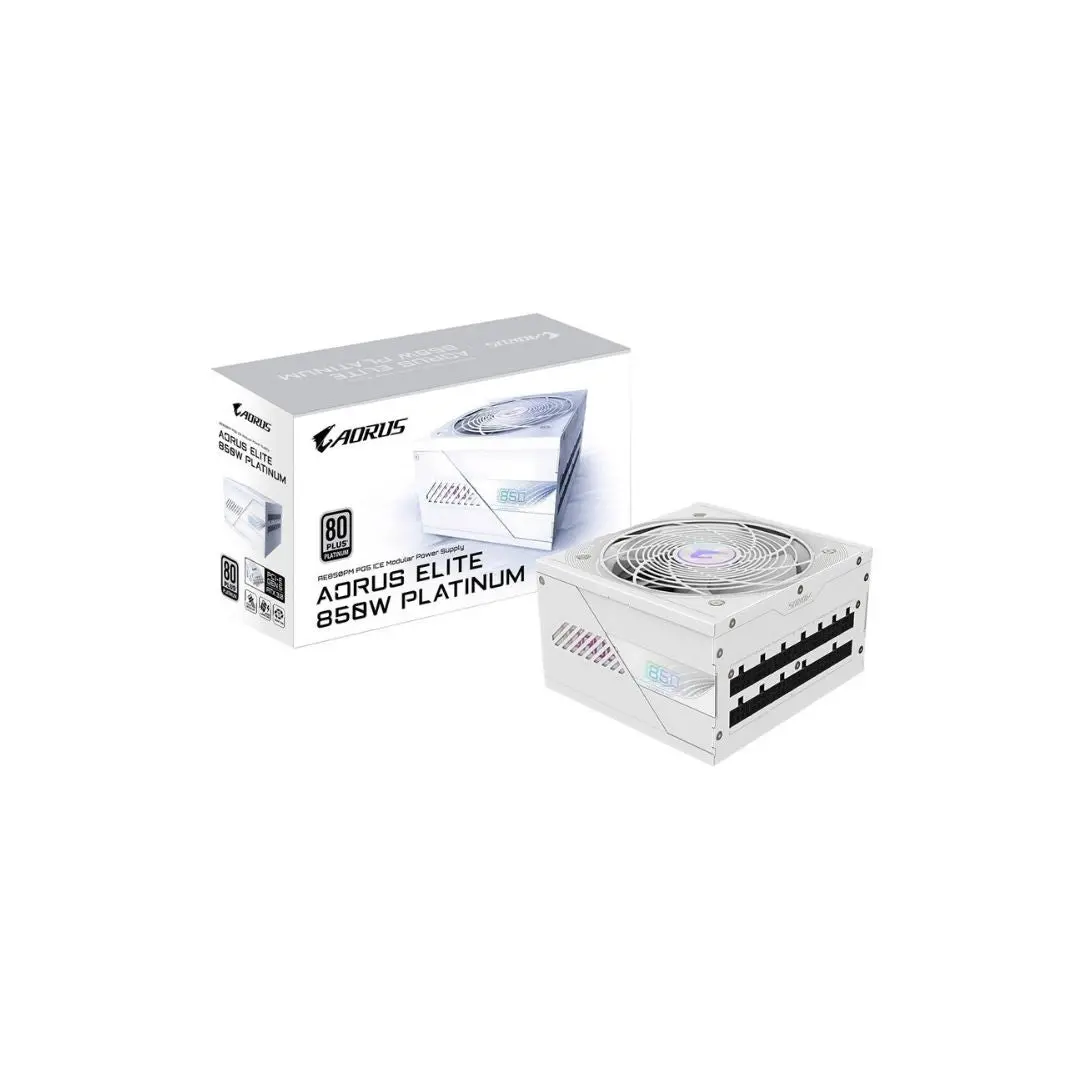 Gigabyte Aorus Elite Gp-Ae850pm Ice, Full Modular, 850W 80+ Platinum, Pcie 5.1 - White 1