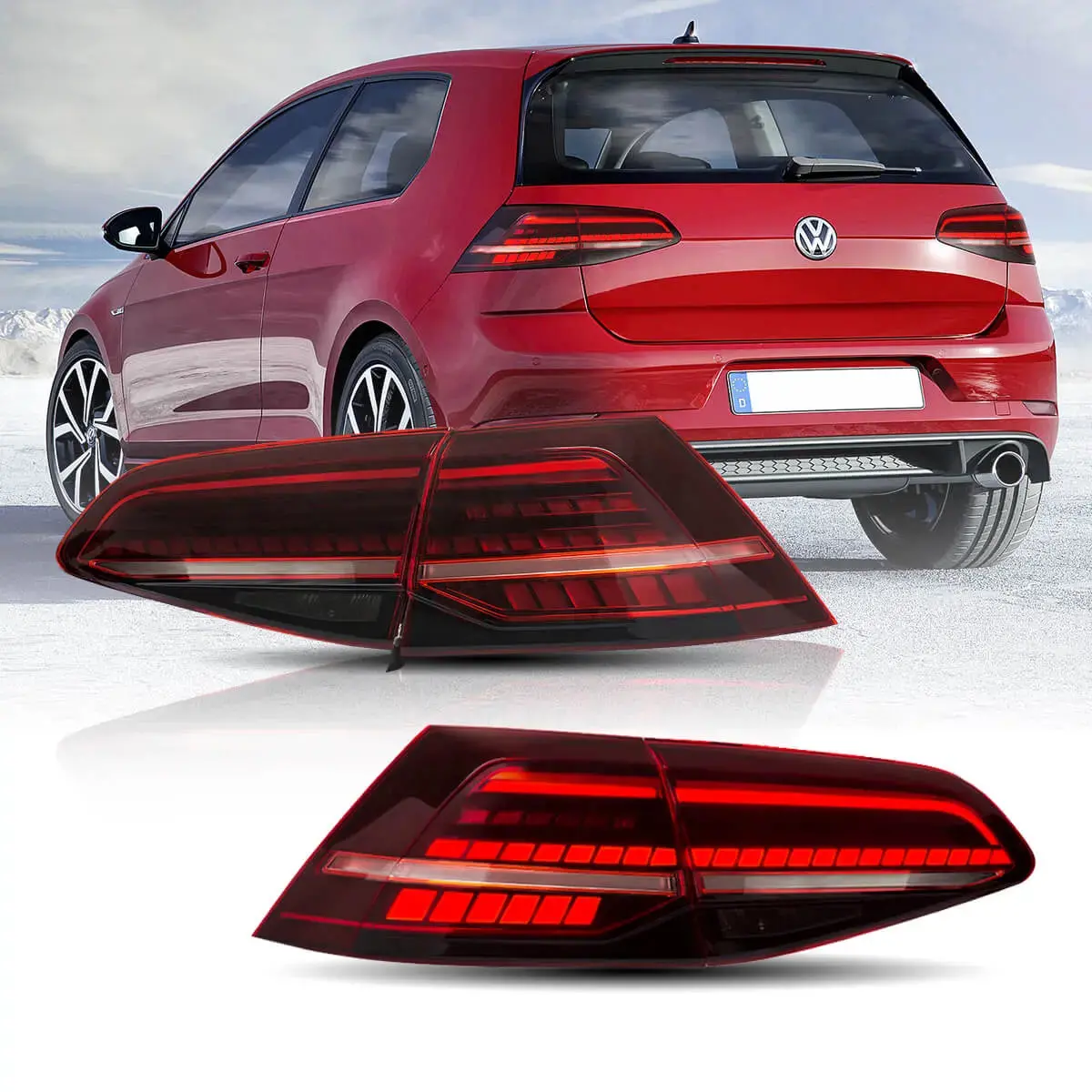 Led Tail Light Assembly With Sequential Turn Signal For 2013-2021 Volkswagen Golf Mk7 Mk7.5 Hatchback 1