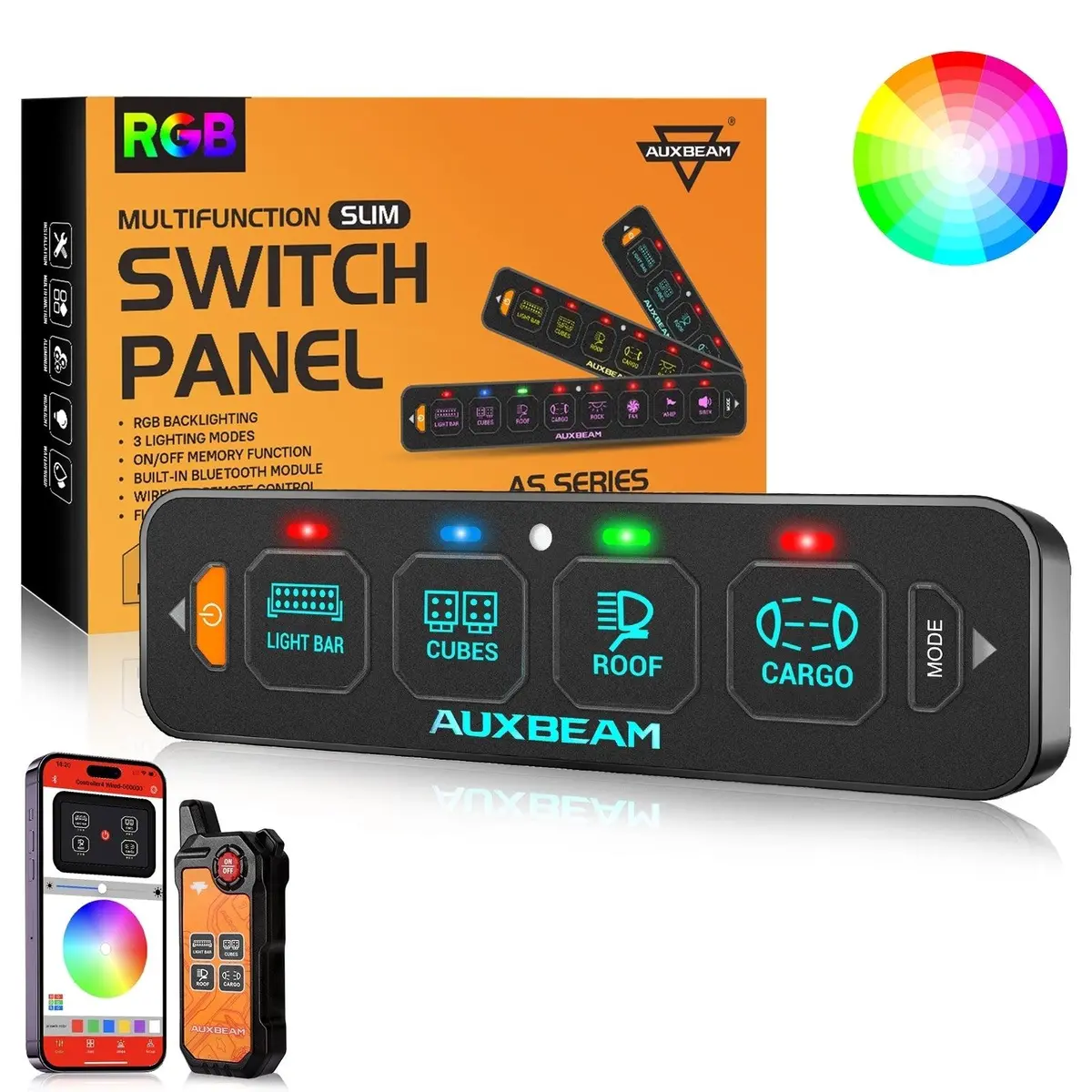 As Series 4/6/8 Gang Rgb Slim Switch Panel With App&Remote Control, Toggle/ Momentary/ Pulsed Mode Supported(One-Sided Outlet) 7