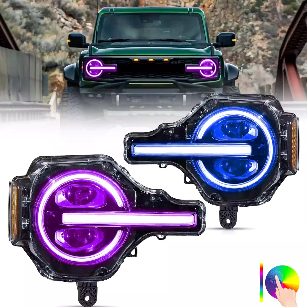 Led Headlight Assembly For 2020-2024 Ford Bronco 1
