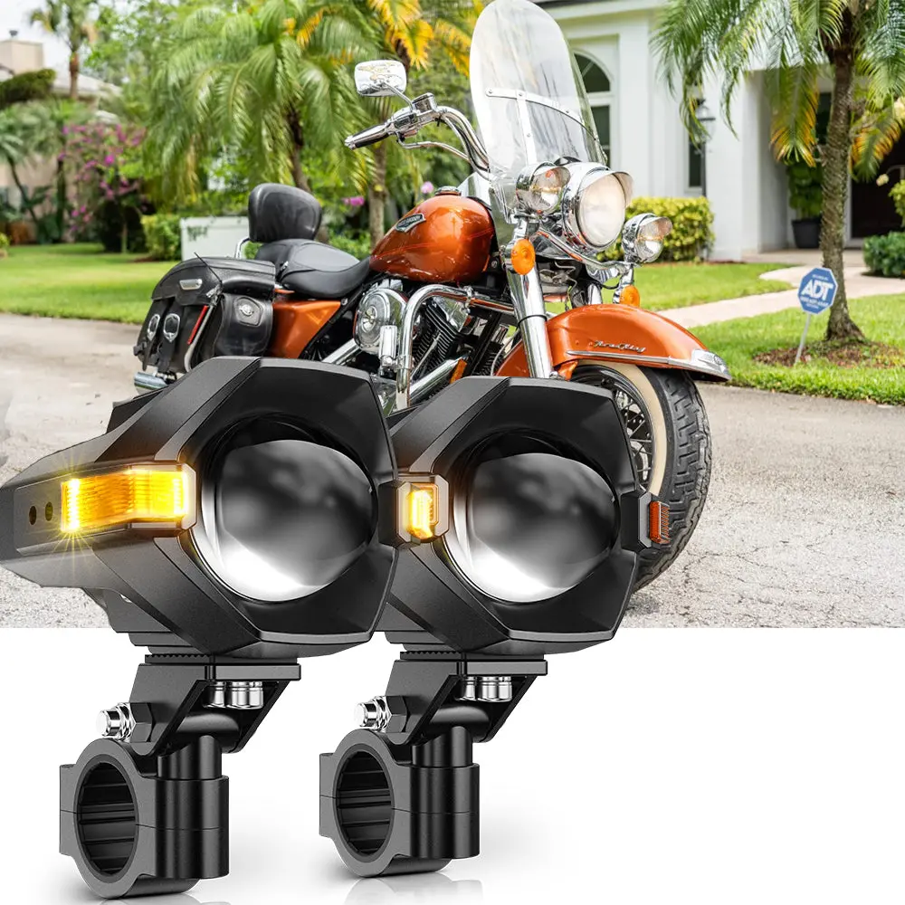 2000 Harley-Davidson Flhr Road King Motorcycle Led Spotlight Light 3+5 Light Modes Mt8 Series 1