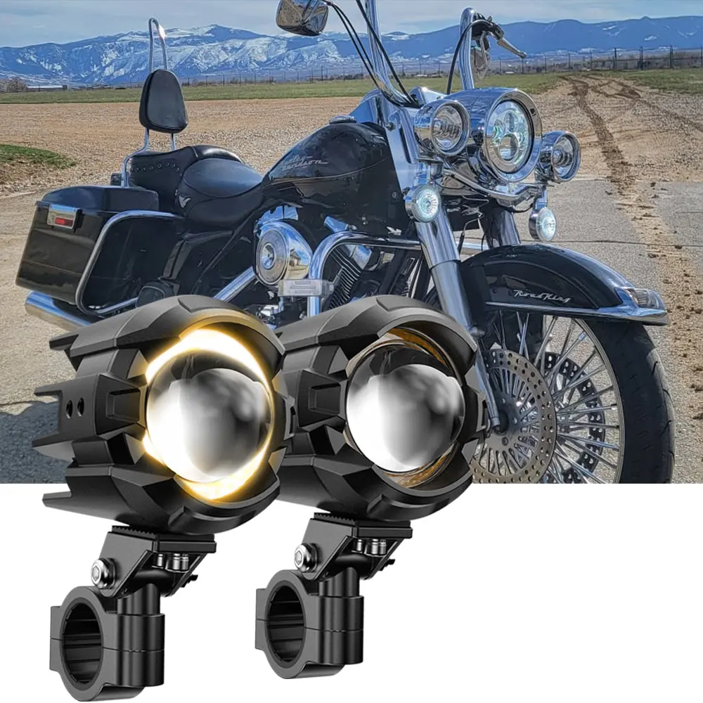 2000 Harley-Davidson Flhr Road King Motorcycle Led Spotlight Light 3+5 Light Modes 1