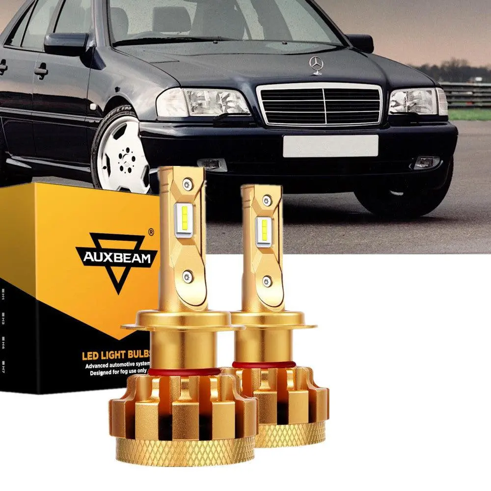 For 2000 Mercedes-Benz C43 Amg With Halogen Headlamps Led Light Bulbs High Low Beam Bundle 3