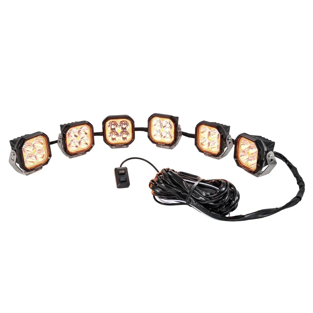 Color Play Series Rgb Version 6-Led Pod Light Power Wiring Harness Kit With 3 Pin Dt Plug 1