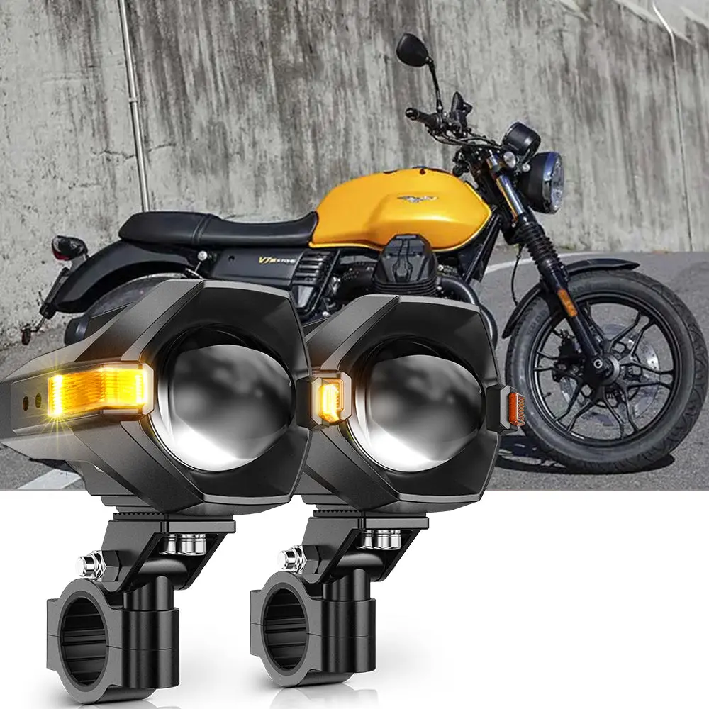 2017 Moto Guzzi V7 Iii Motorcycle Led Spotlight Light 3+5 Light Modes Mt8 Series 1