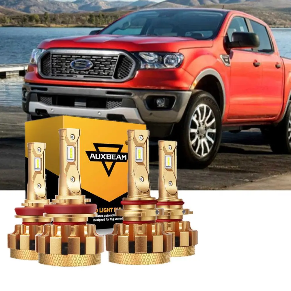 For 2019 2020 Ford Ranger F-16 Plus Series Built-In Canbus Automotive Grade 28000Lm Led Light Bulbs High Low Beam Bundle 9