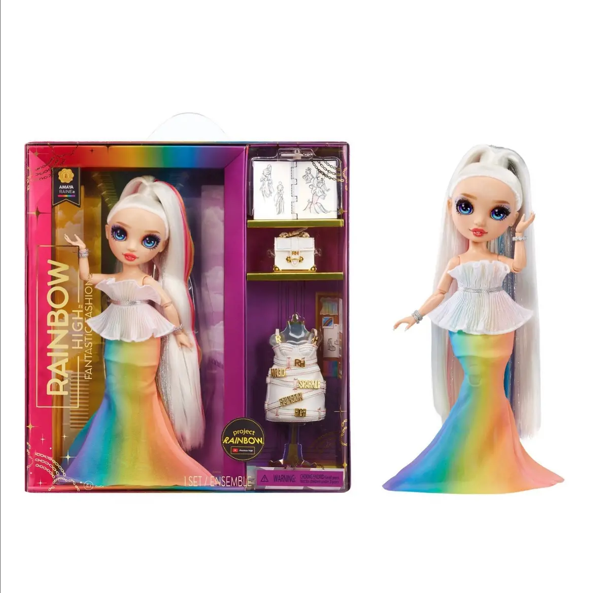 Rainbow High Fantastic Fashion Amaya Raine 11" Doll W/ Playset 1