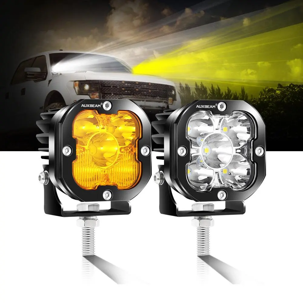 3 Inch 80W 9600Lm Led Pods Lights White&Amber For Ford 1