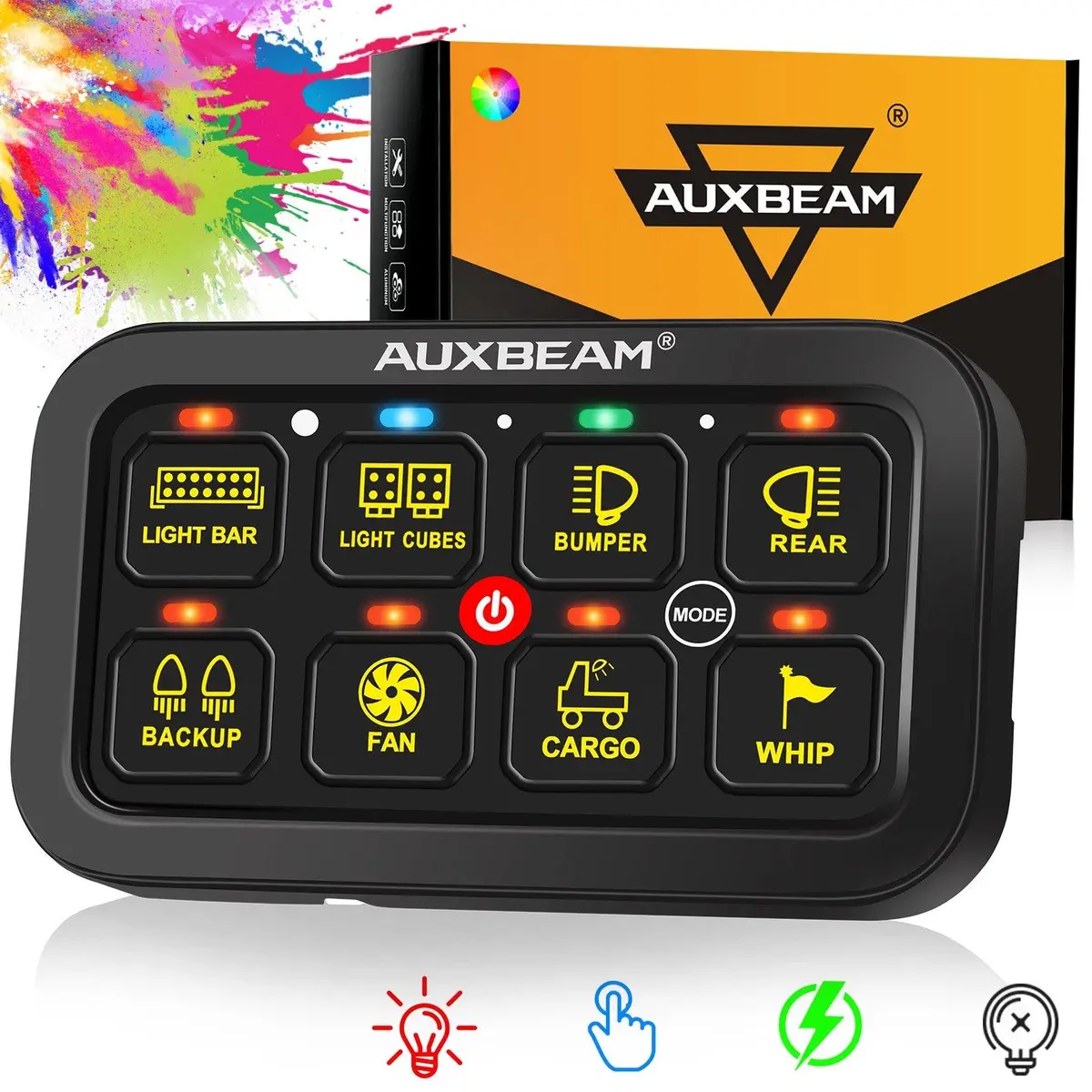 Rgb Series 8 Gang (Rb80) Switch Panel, Toggle/ Momentary/ Pulsed Mode Supported (Two-Sided Outlet) 1