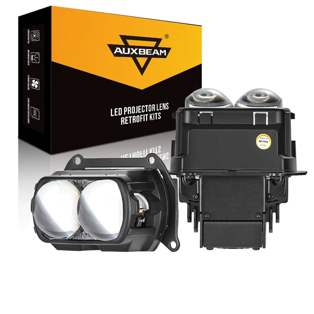 🆕3.5 Inch 132W Hyperbolic Rectangular Bi-Led Projector Lens Headlight K9 Series, Retrofit Cutting Installation For Cars | 2Pcs/Set 1