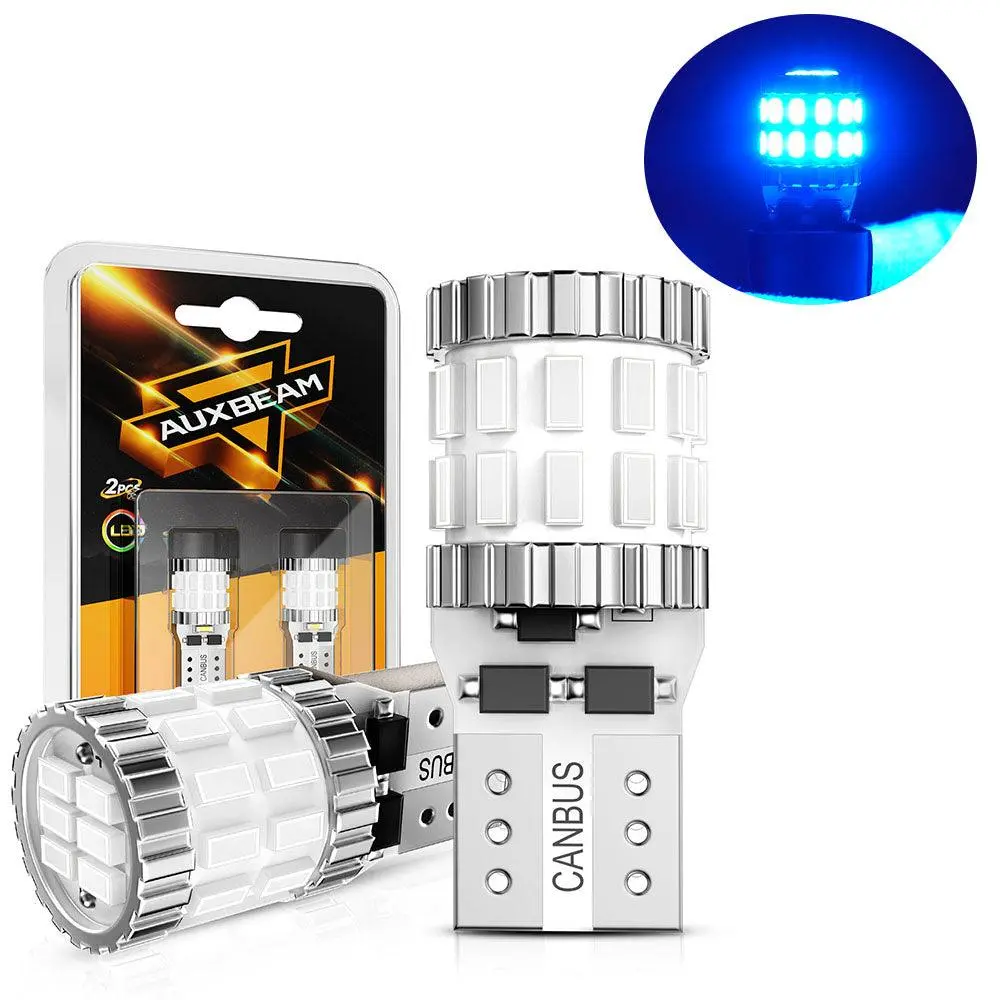 168 2825 W5w T10 Led License Plate/Side Marker/Interior Light Bulbs 3W 400% Brighter Canbus Error Free Blue B1 Series | 2 Bulbs 1