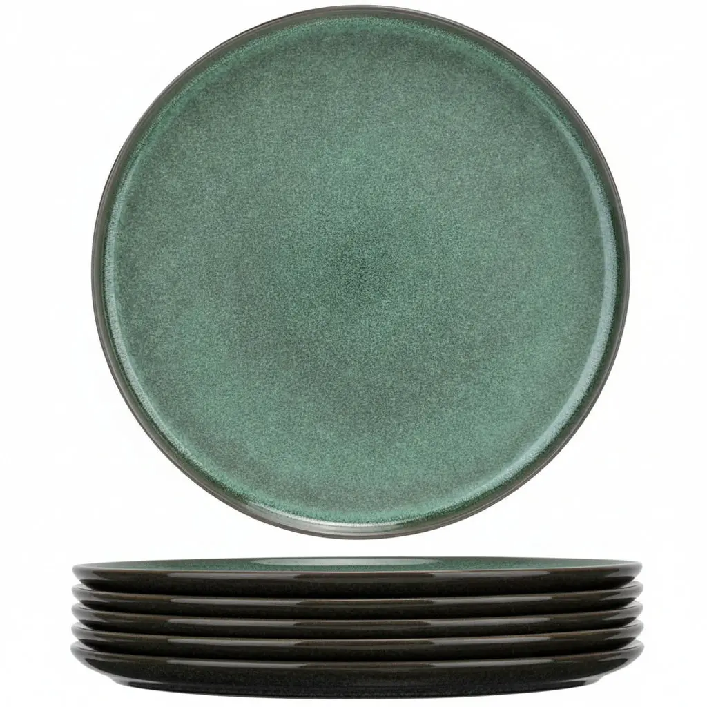 Cosy & Trendy Dinerborden Lerida Meadow Groen Ø 26 Cm - 4 Stuks 1