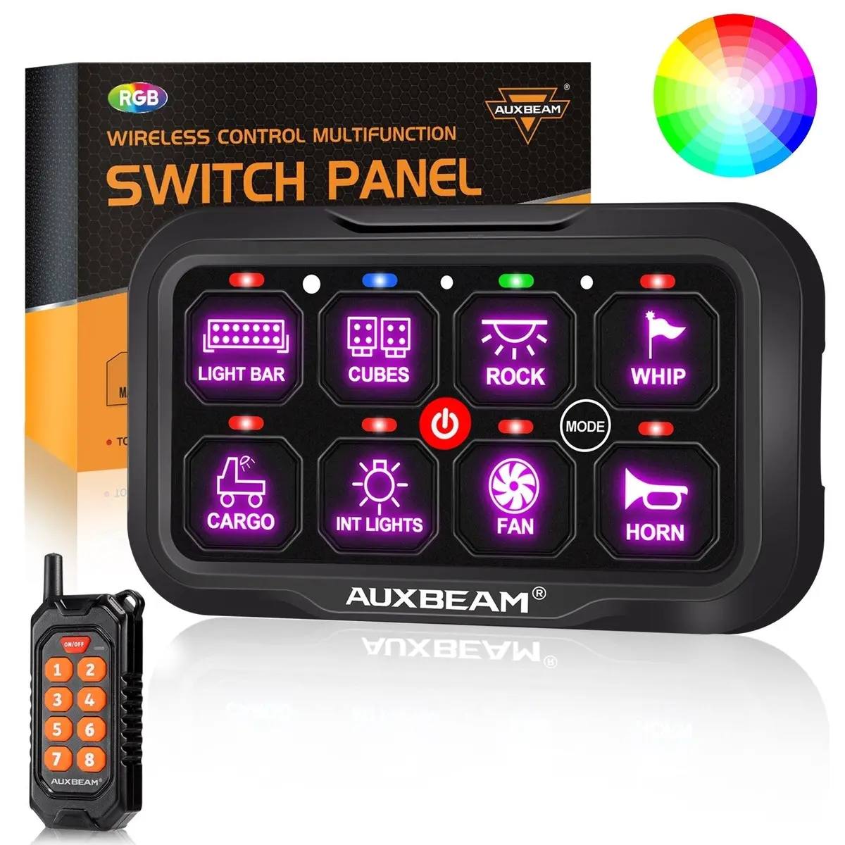 Rc Series Rc-800 Rgb Switch Panel With Remote Control, Toggle/ Momentary/ Pulsed Mode Supported(One-Sided Outlet) 1