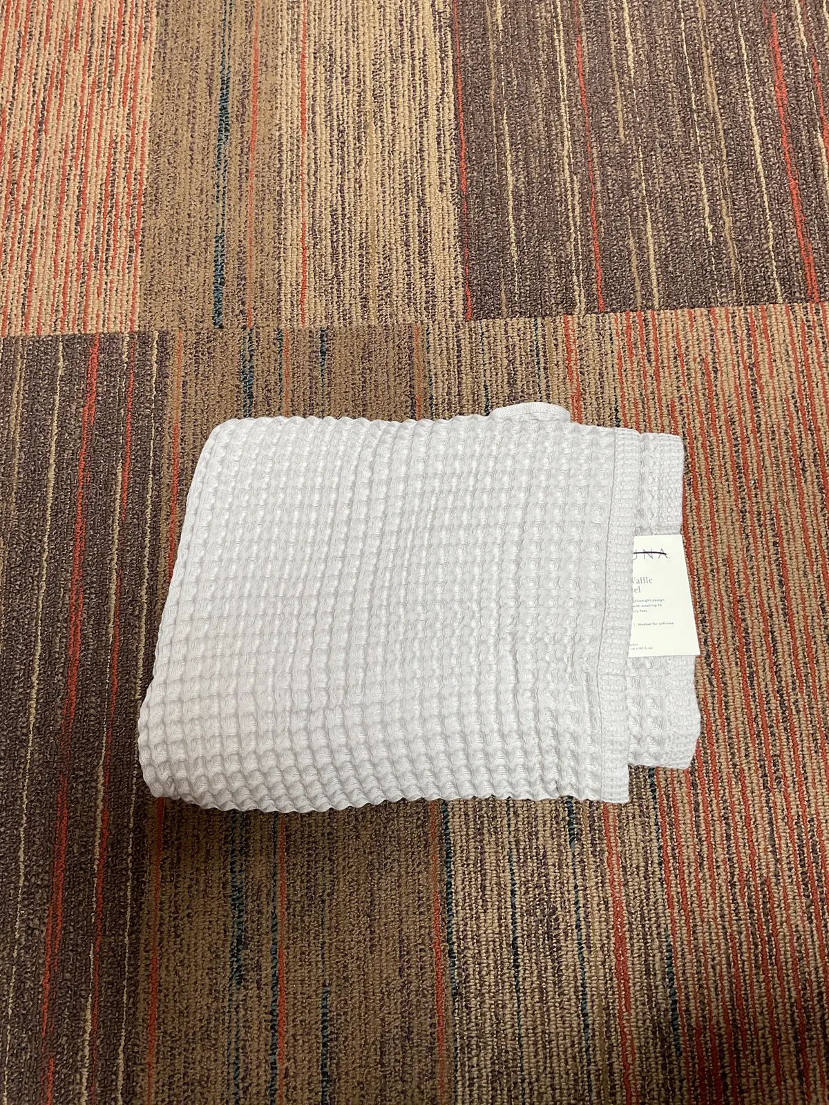 Waffle Bath Towel Gray 1