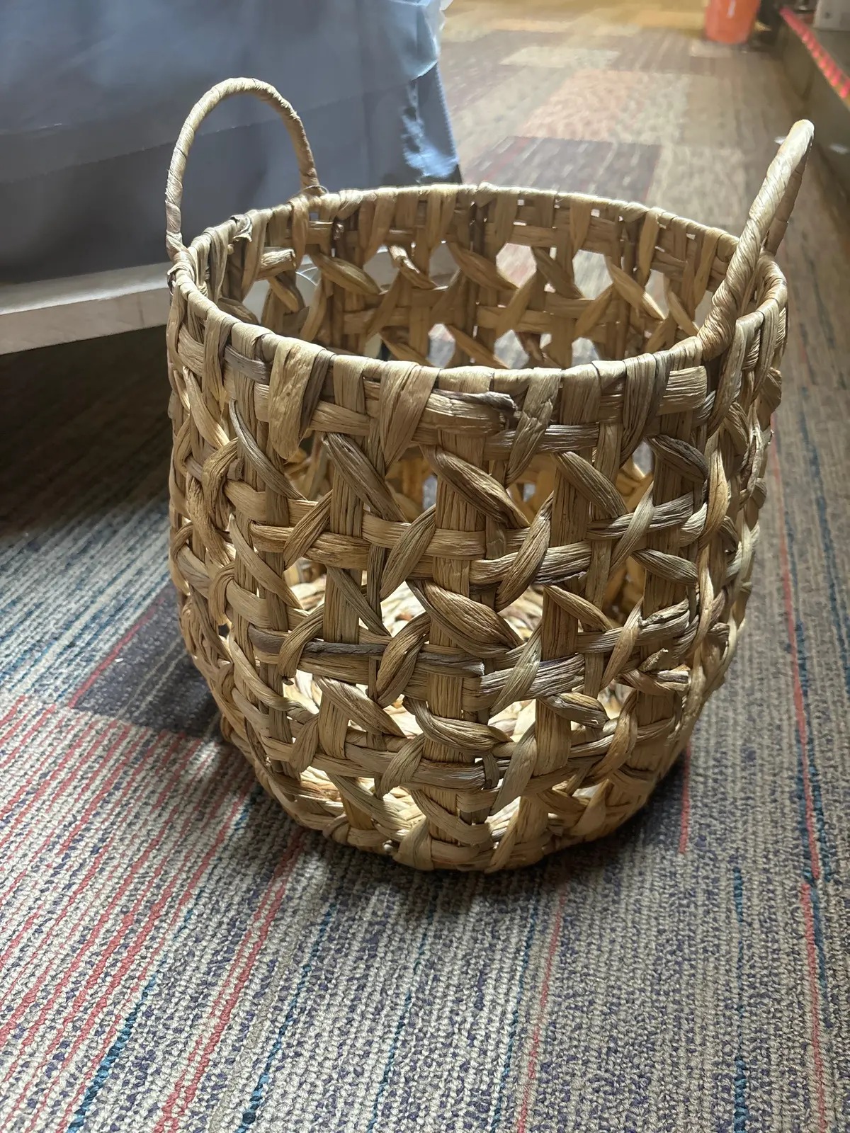 Woven Natural Decorative Cane Pattern Small Basket 1