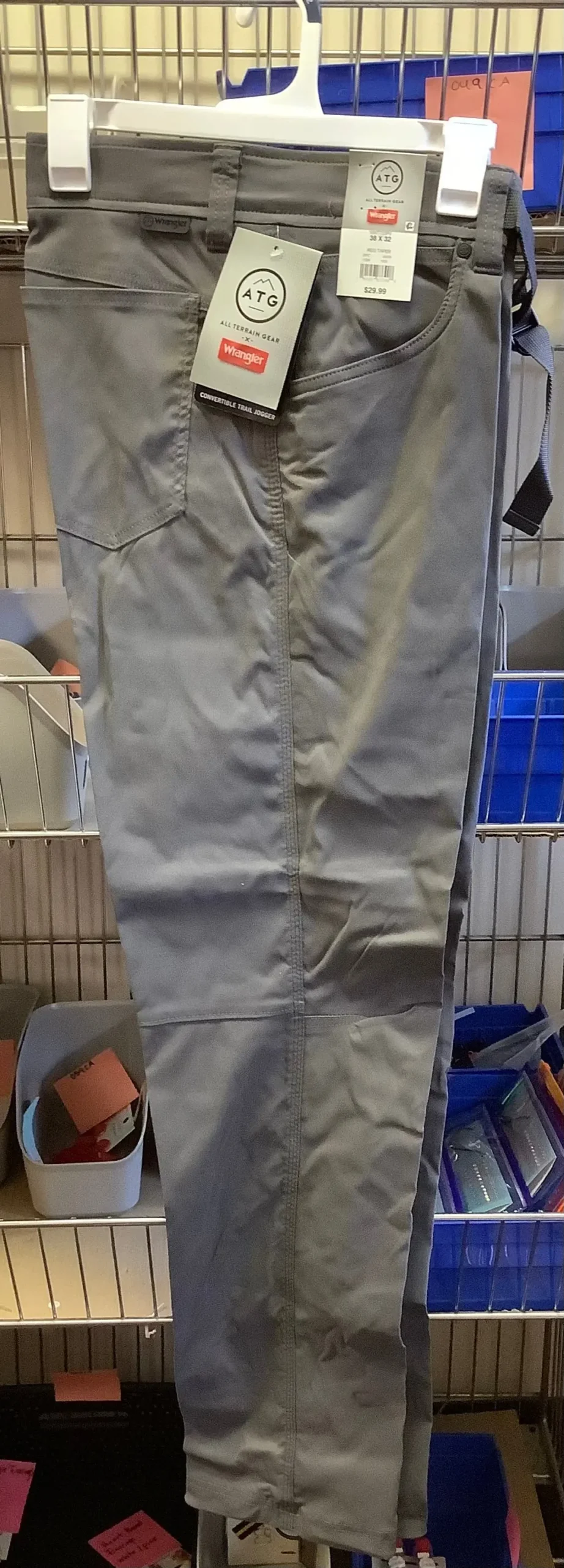Mens Grey Wrangler Pants 38X32 1
