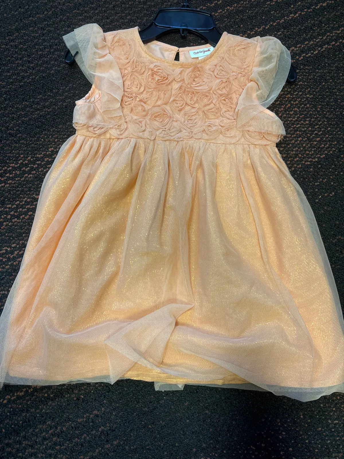 Kids Dress - Orange Sparkles - Size 5T 1