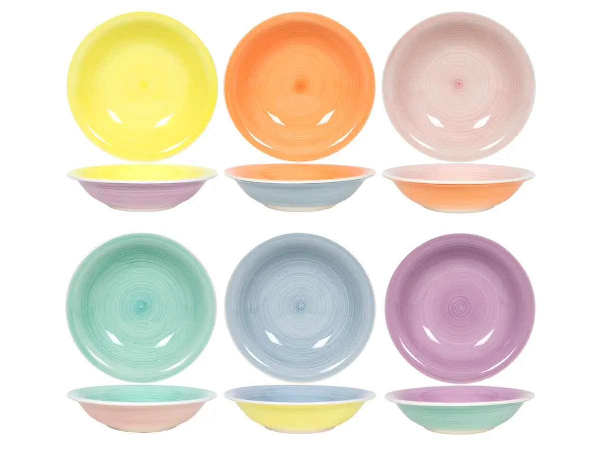 Cookinglife Diepe Borden / Pastaborden Pastel Harmony Ø 21 Cm - 6 Stuks 1