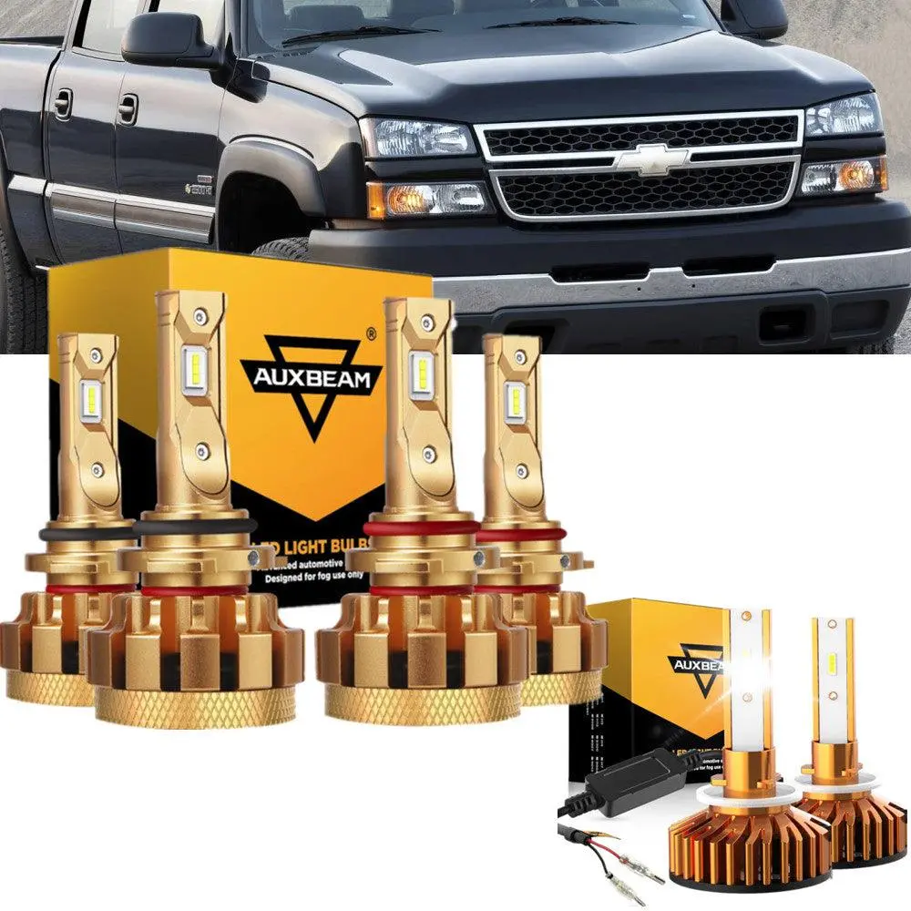 For 2001-2002 Chevrolet Silverado 2500 Hd F-16 Plus Series Built-In Canbus Automotive Grade 14000Lm Led Light Bulbs High Low Beam Bundle 1
