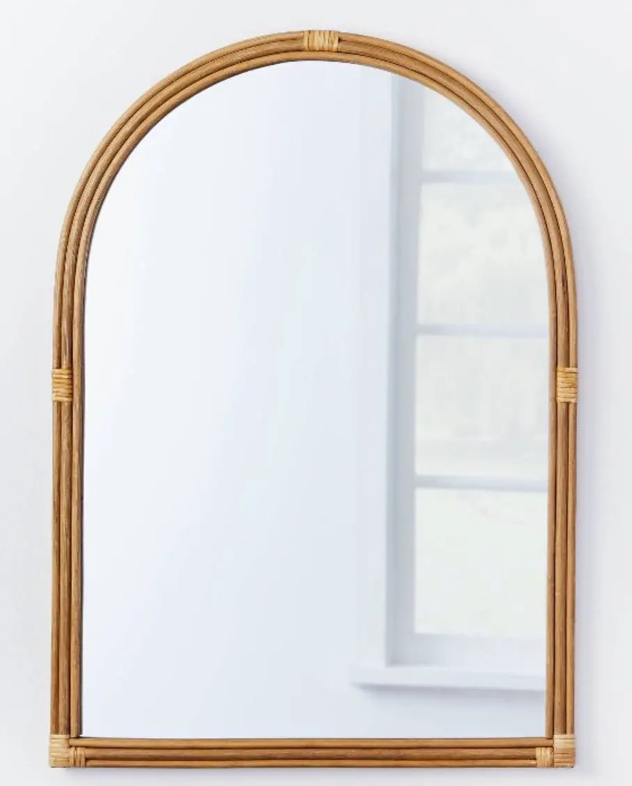 24" X 34" Rattan Arched Wall Mirror 1