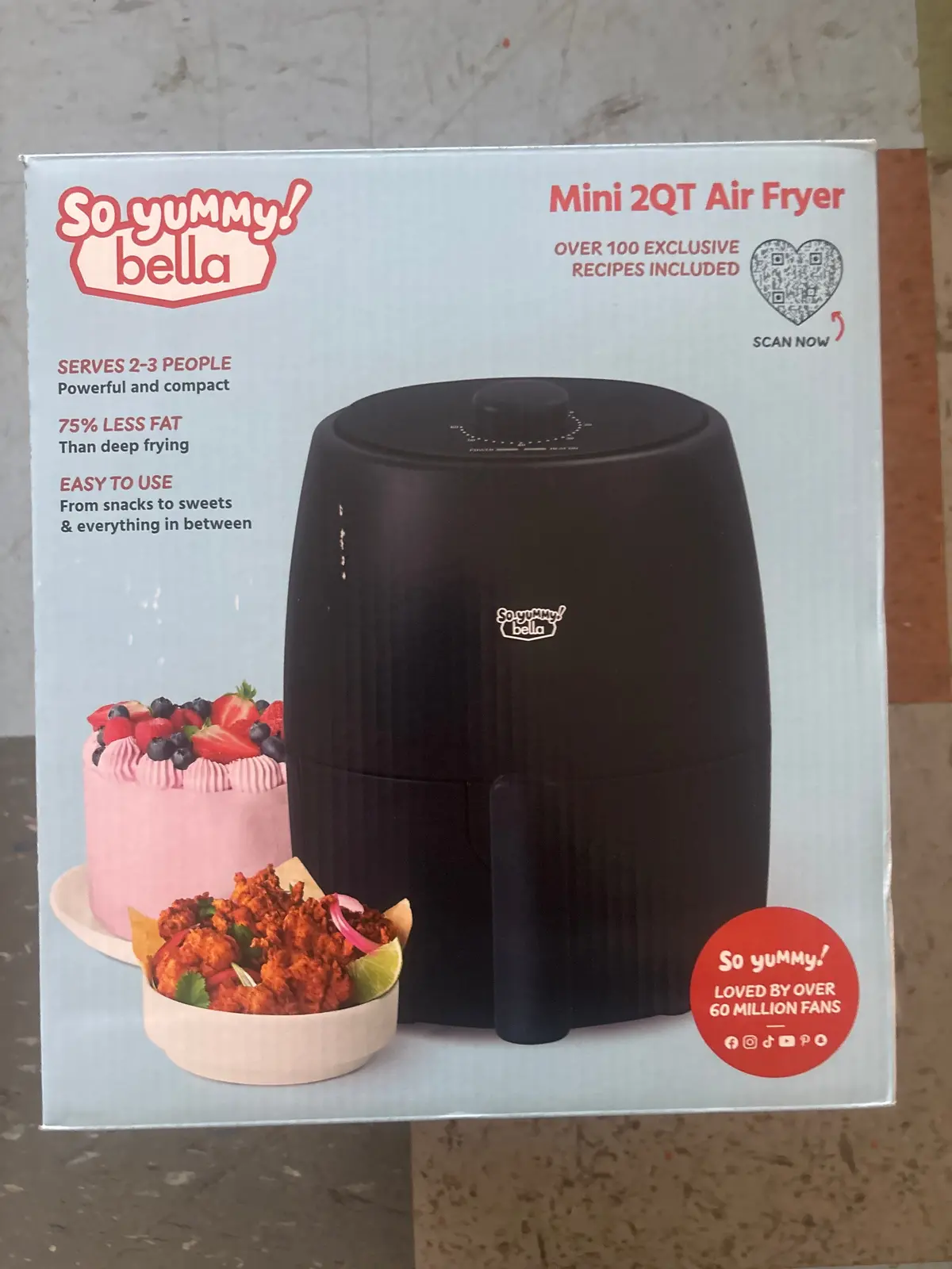 Clearance - So Yummy By Bella 2.0Q Air Fryer Black 1