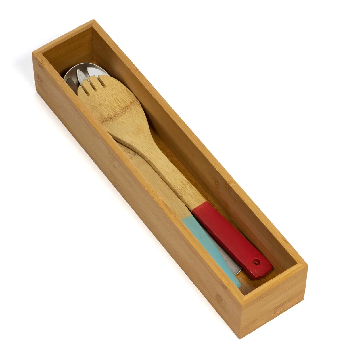 Cookinglife Bestekbak Kookgerei - Opbergbox - Multi Organizer - Bamboe 38 X 8 X 7 Cm 1