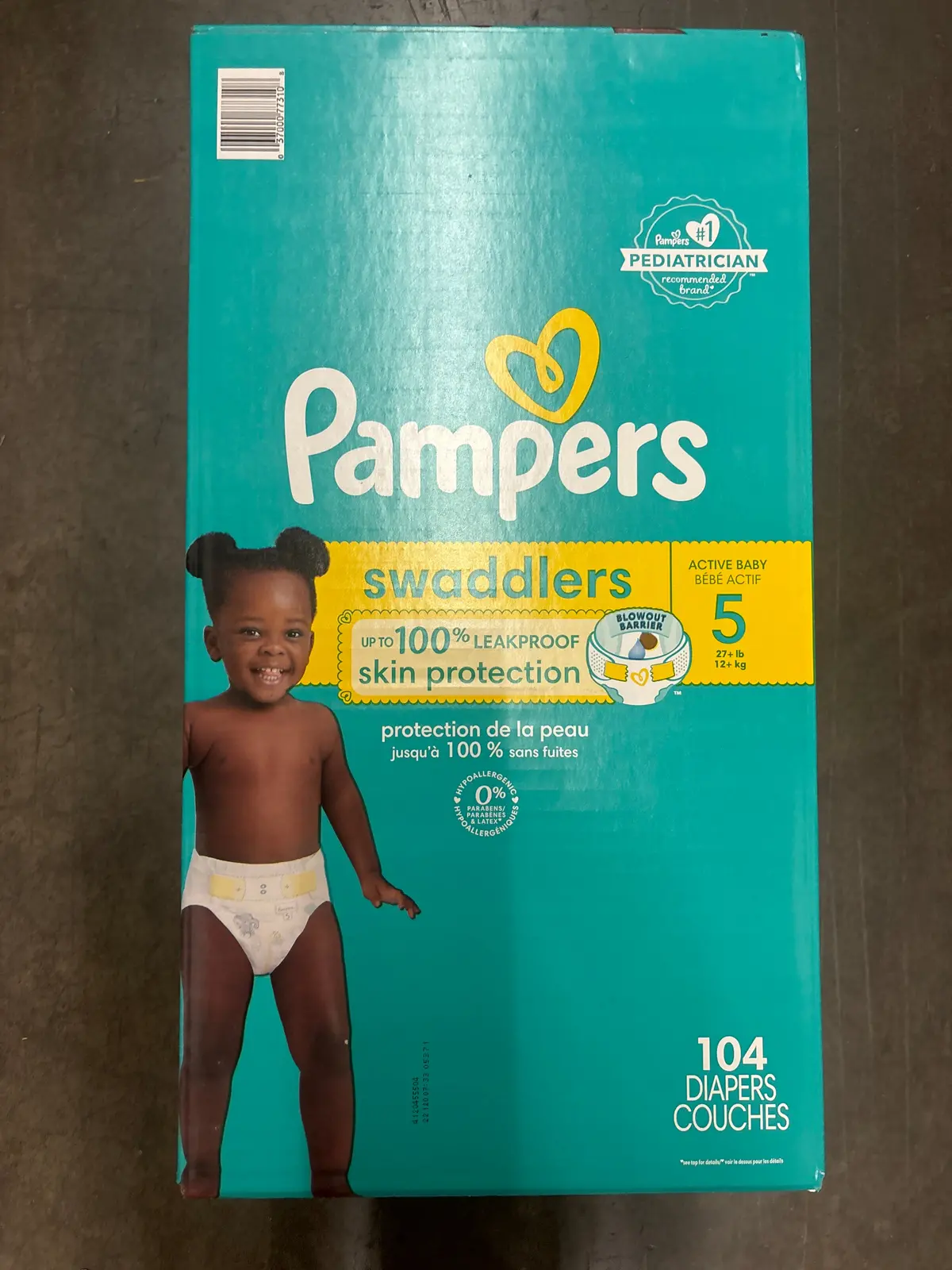 Pampers Swaddlers Active Baby Diapers Enormous Pack - Size 5 - 104Ct 1