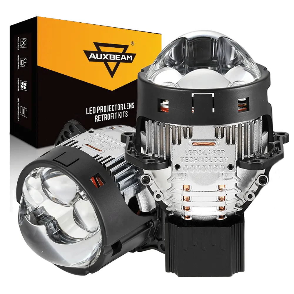🆕3 Inch 158W Ultra-Brightness & Wider Light Pattern Triple Direct Bi-Led Projector Lens Headlight K9 Series- Retrofit Cutting Installation For Car | 2Pcs/Set 1