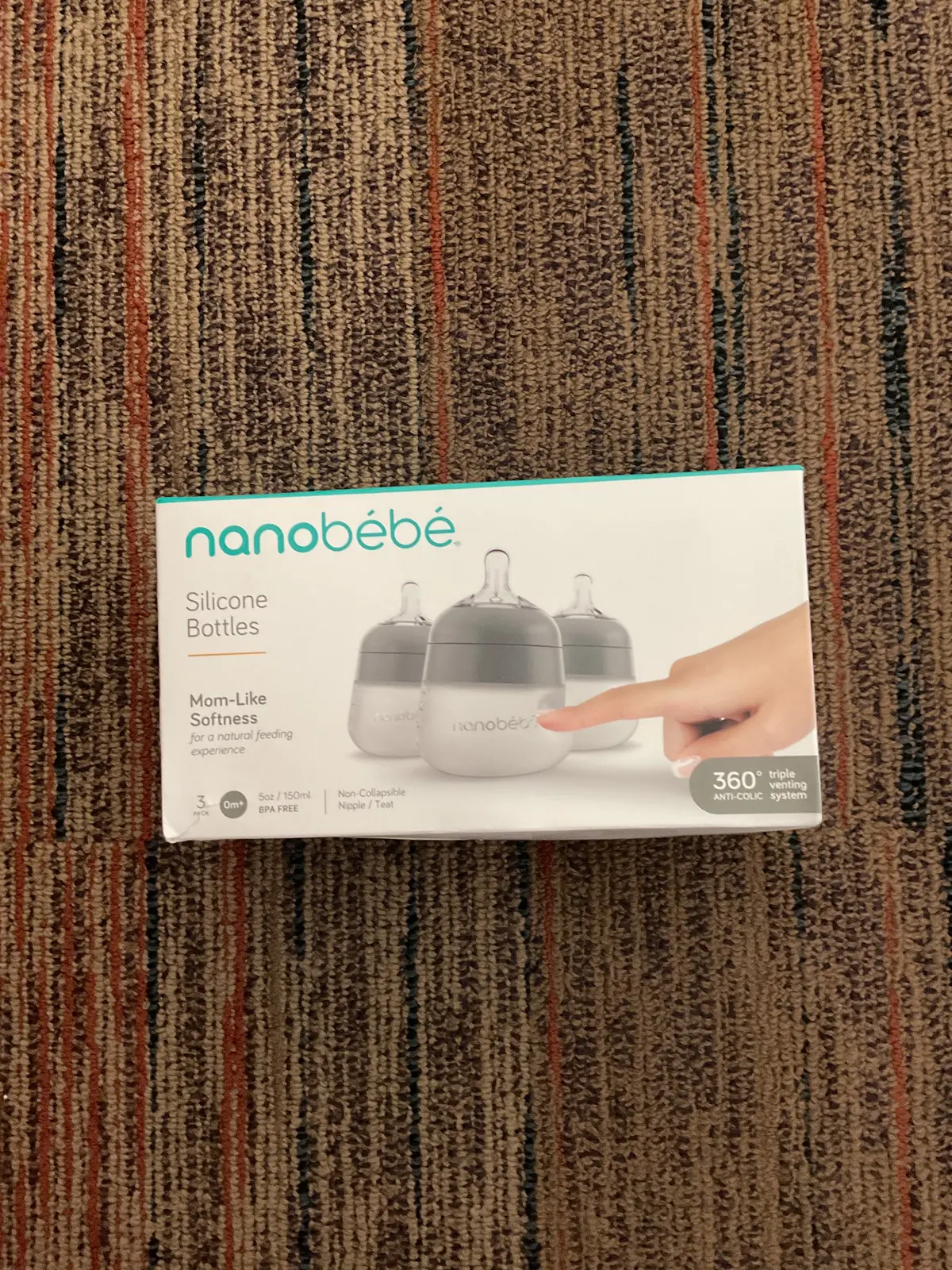 Nanobebe 3Pk Silicone Baby Bottle - Gray - 9Oz/3Pk 1