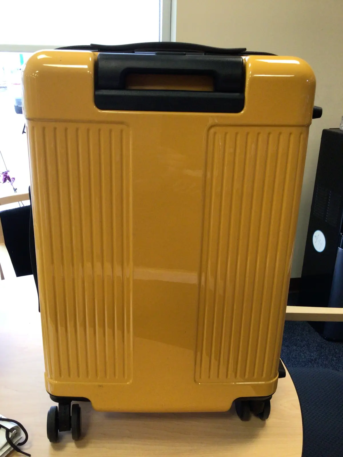 Few Scuffs!!!! Hardside Carry On Expandable Spinner Suitcase-Yellow 1