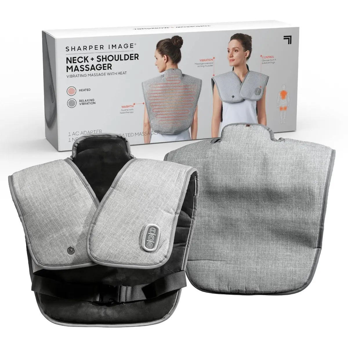 Sharper Image Heated Neck And Shoulder Massager Wrap 1