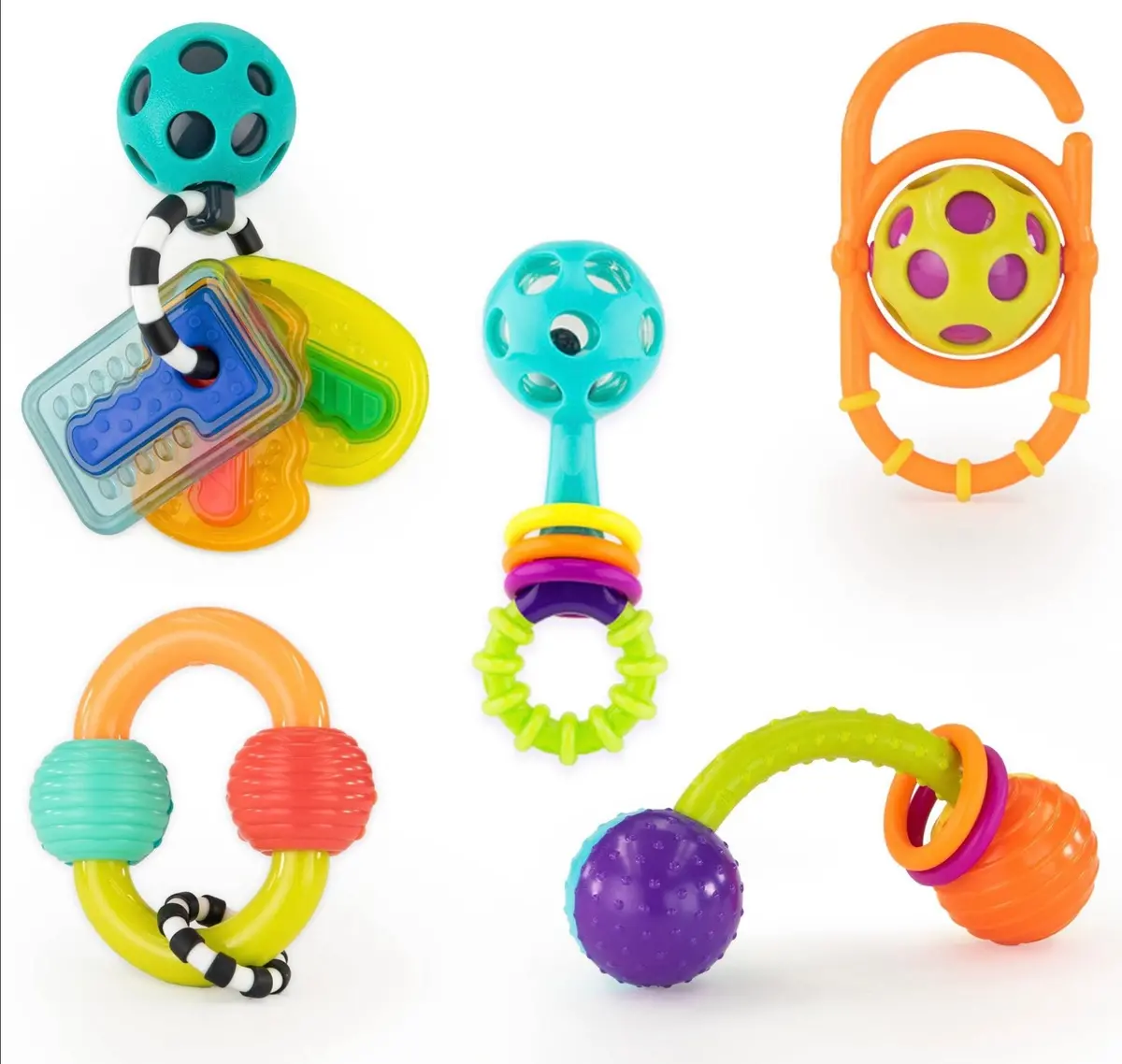 Sassy Toys Shake Rattle & Chew Gift Set - 5Pc 1