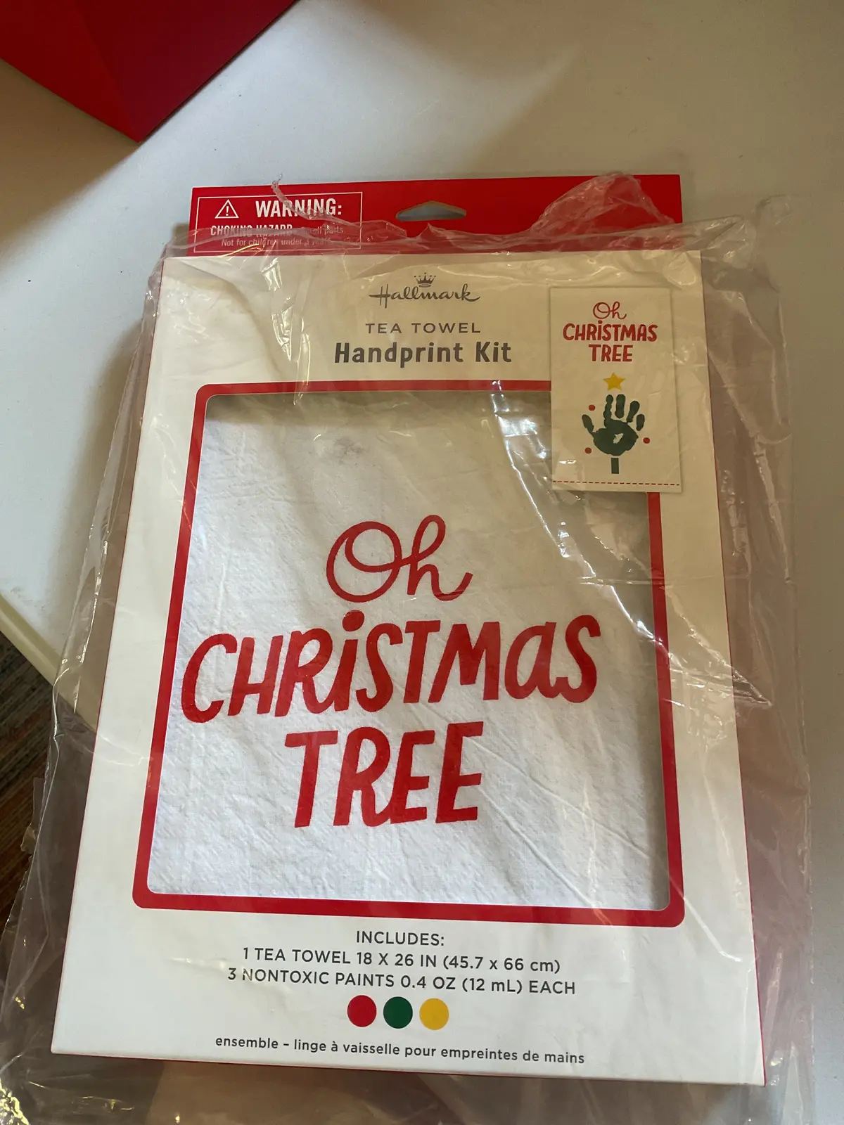 National Brand Christmas Tea Towel Handprint Kit 1
