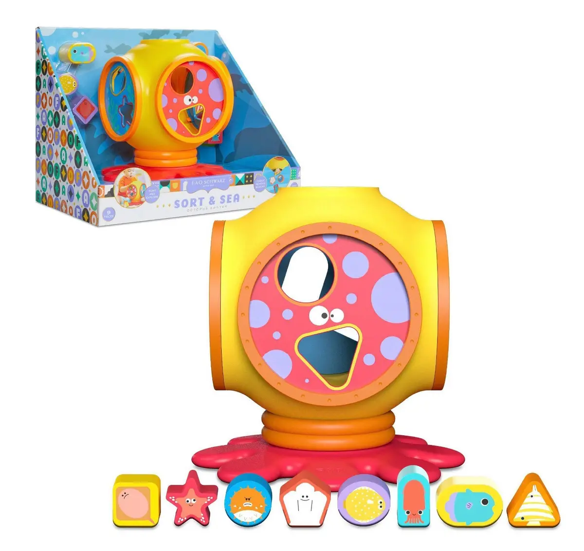 Sort & Sea Octopus Sorter Toy- Missing A Few Shapes As Is !!! 1