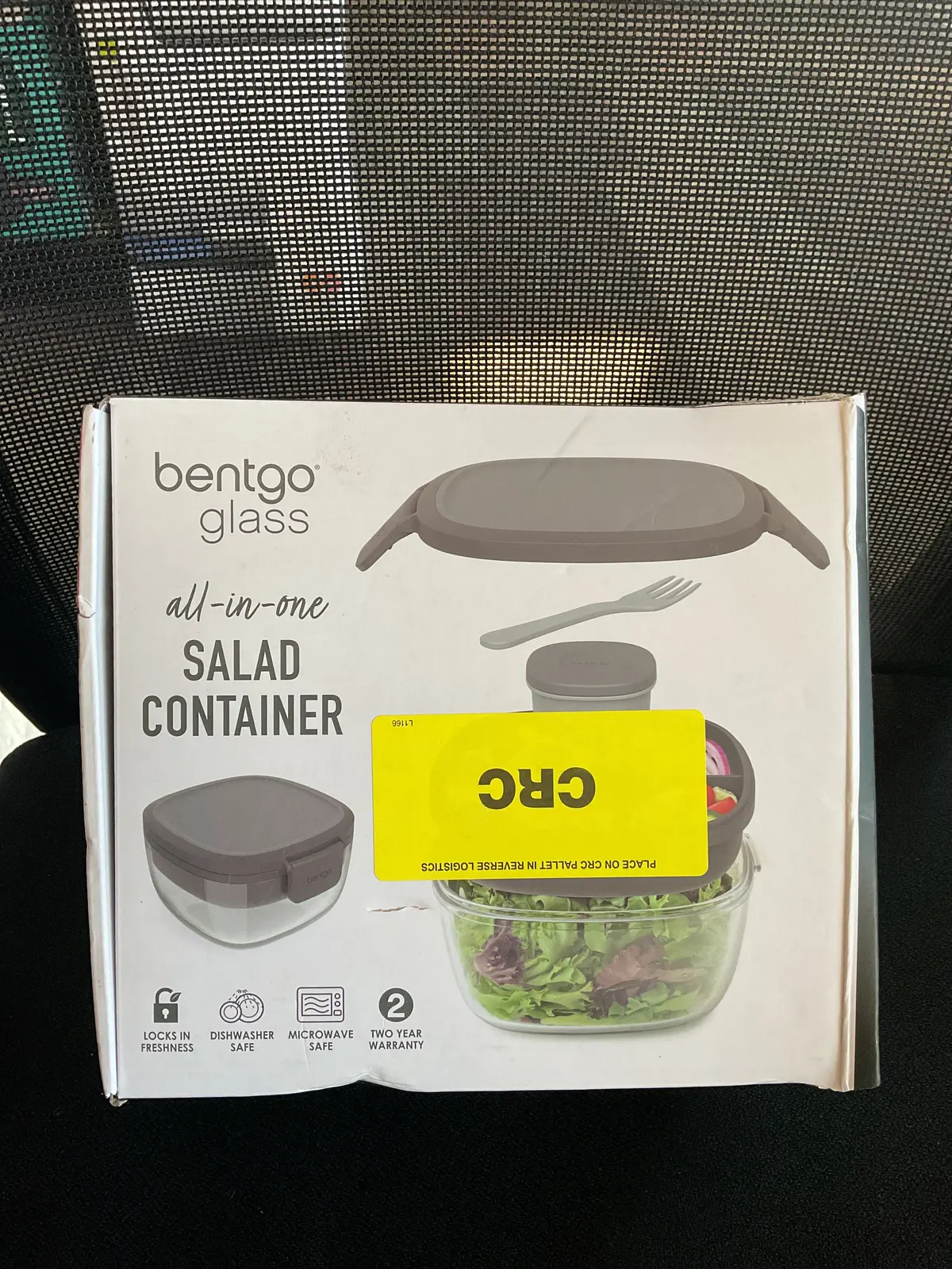 Bentgo 7.6C Glass Salad Container Dark Gray 1
