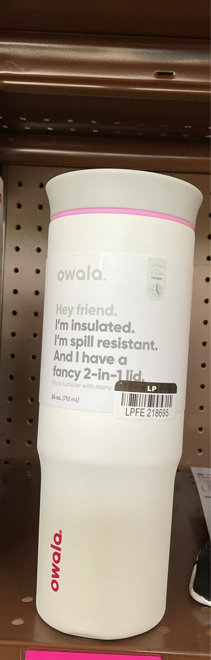 Owala 24Oz Stainless Steel Straw Tumbler - White !!!No Straw!!! (Some Imperfections) 1