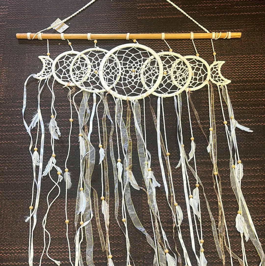 White Moon Phase Macrame Hanging Decor 1
