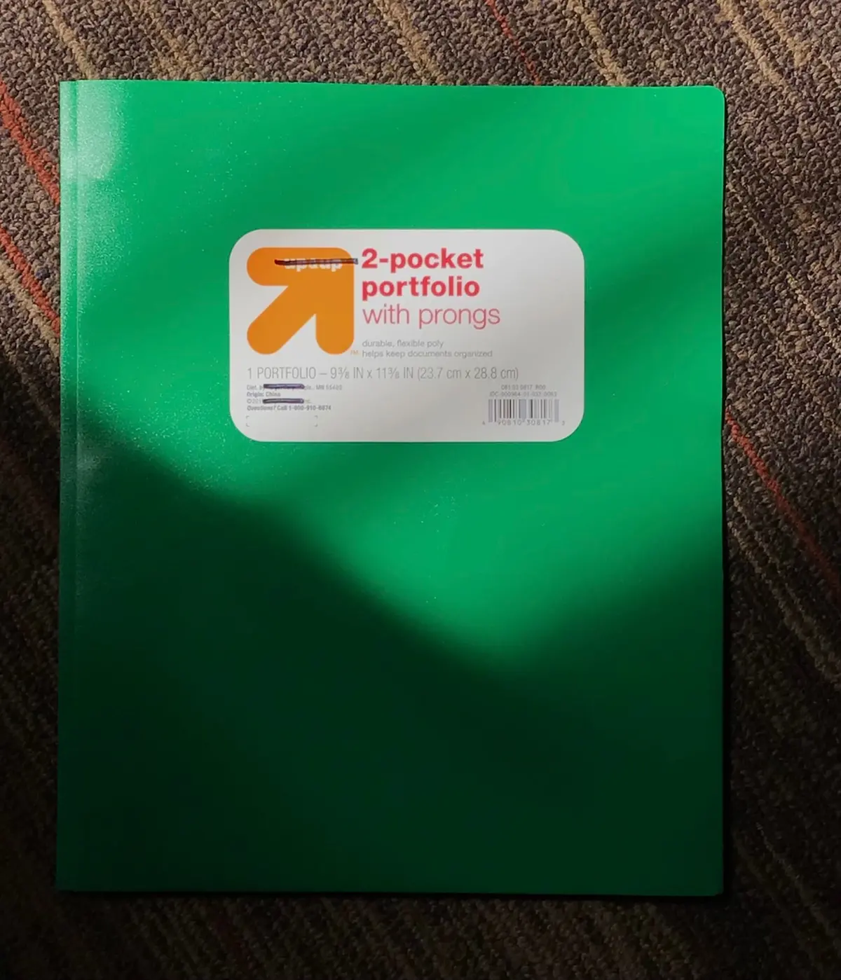 2 Pocket Plastic Folder- Green 1