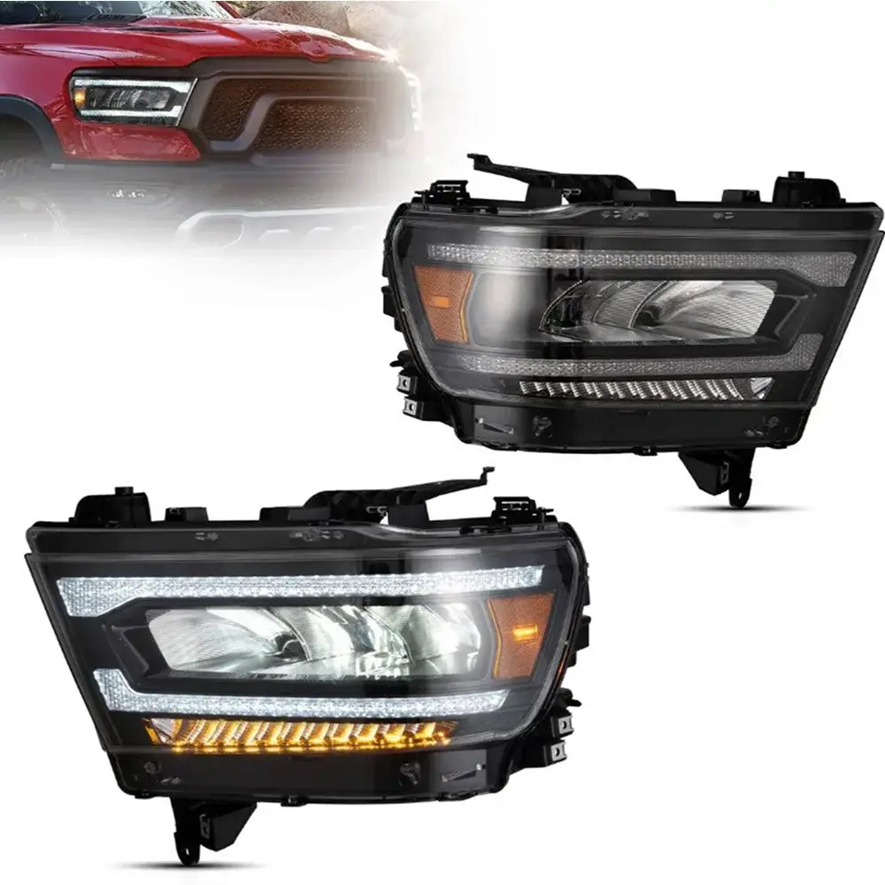 Led Headlight Assembly Reflection Bowl Chrome For 2019-2023 Dodge Ram 1500 5Th Gen(Dt) 1