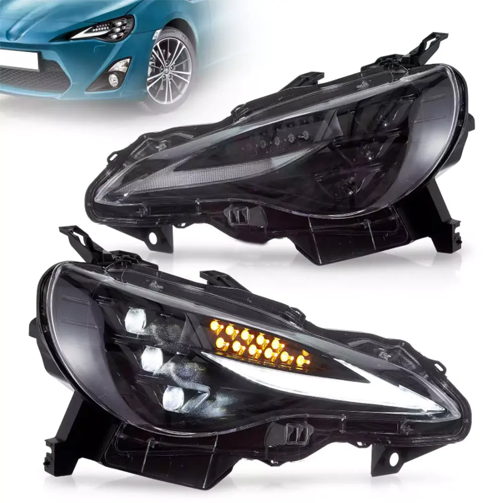 Led Headlight Assembly For 2012-2021 Toyota 86/Gt86, Subaru Brz, Scion Frs W/Triple Led Projector 1