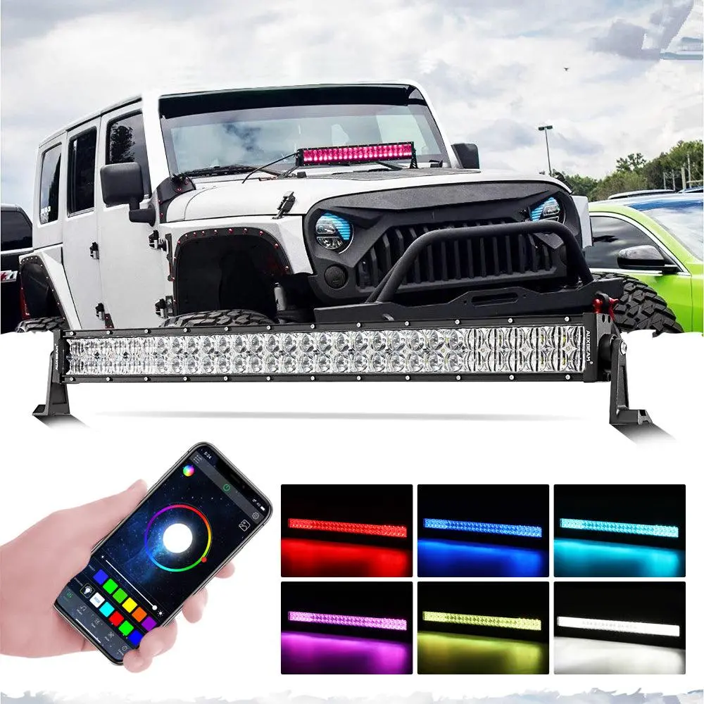 V-Pro Series 22Inch/32 Inch/42 Inch/52Inch Rgbw Color Changing Off Road Led Light Bar 2