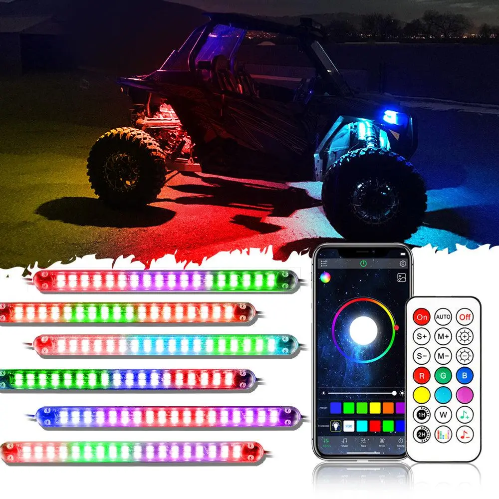 Magic Dream Color Rgb Underglow Lights Led Strip Lights Kit With Bluetooth App & Wireless Remote Control With Brake Light Function For Atv Utv 2