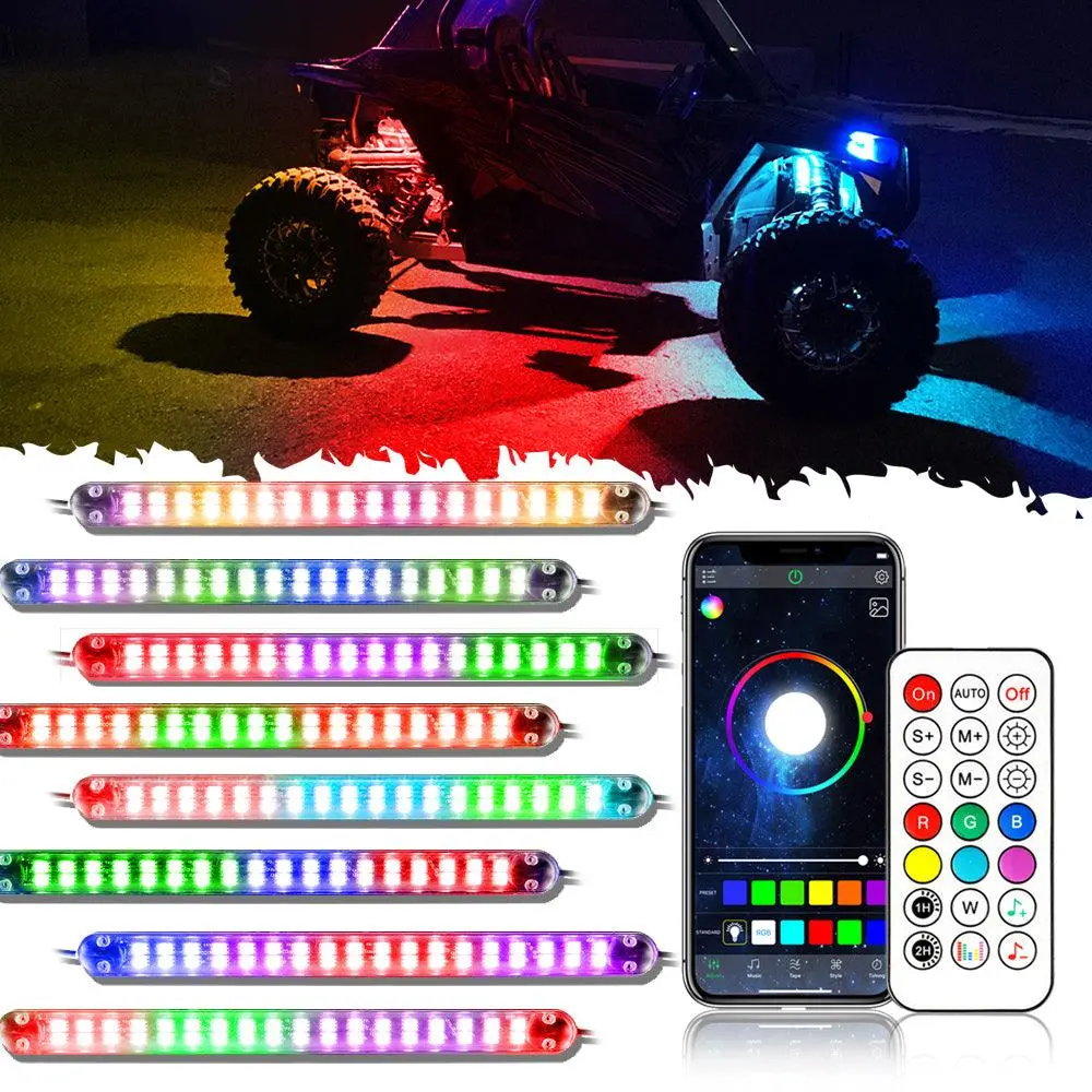 Magic Dream Color Rgb Underglow Lights Led Strip Lights Kit With Bluetooth App & Wireless Remote Control With Brake Light Function For Atv Utv 1