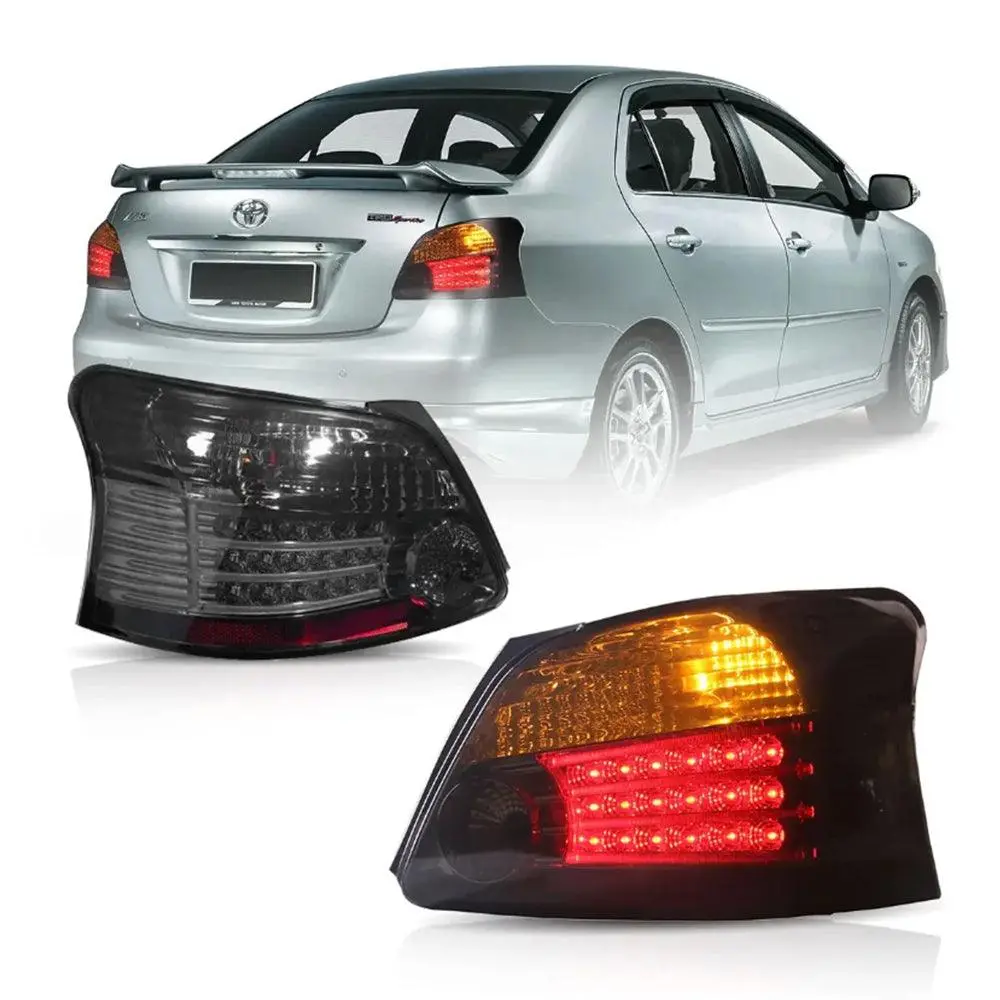 Led Tail Lights Assembly With Amber Turn Signal For 2005-2013 Toyota Vios/Yaris 2Th Gen (Ncp93) Sedan 1