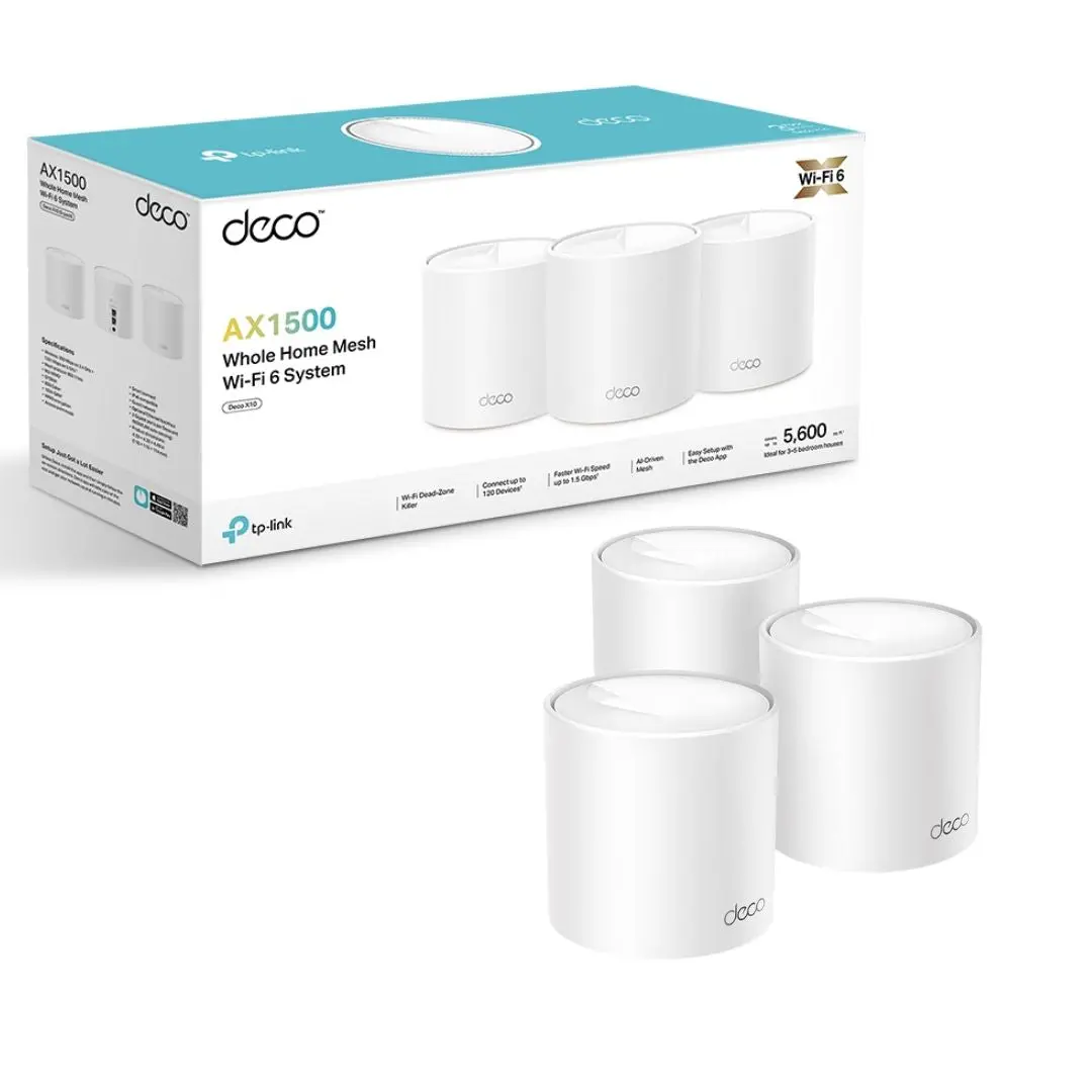 Tp-Link Deco X10 Ax1500 Whole Home Mesh Wi-Fi 6 System 3-Pack 1