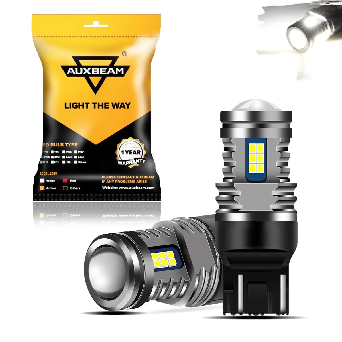 (2Pcs/Set) Y2 Series 3-Sides Cool White Led Brake/Turn Single/Back-Up/Side Maker/Drl 1