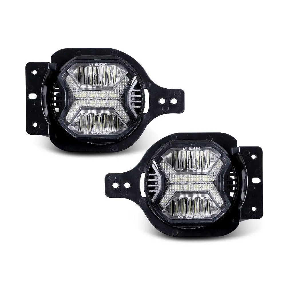 4 Inch Led Fog Lights With White Drl For Jeep Wrangler Jl 2018-2021 1